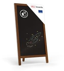 ALLboards Kundenstopper 78x44 cm, Einseitige Tafel, Kreidetafel, Restaurant-Tafel, lackierter Holzrahmen