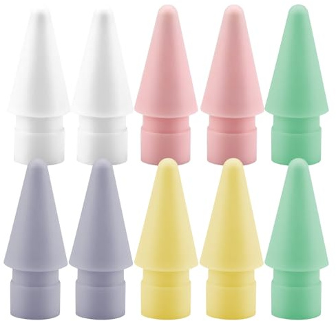 CHSEROK 10 Stücke Stylus Pen Spitzen, 5 Farben Ersatzspitzen Pencil, Pencil Spitze Hochempfindlicher, für Apple Pencil