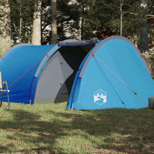 Annlera Tunnelzelt Blau Familienzelt Festivalzelt Campingzelt 4 Personen Zelt mit Schlafkabine inkl. Vordach & Boden Camping Zelt 405x170x106 cm