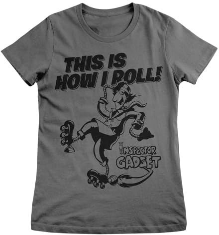 Inspector Gadget Licenciado Oficialmente This Is How I Roll Camiseta de Mujeres (Gris Oscuro), X-Large