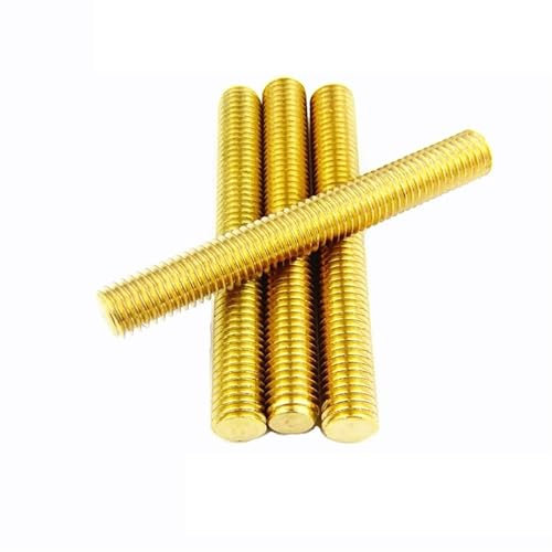 TYNXK Gewindestange Messing-Gewindestange M3 M4 M5 M6 M8 M10 M12 M14 M16 L20mm 30 40 50 100mm Messing metrische Schraube Vollmassives Messing Alle Gewindestangenbolzen Gewindestab(120mm,M8)