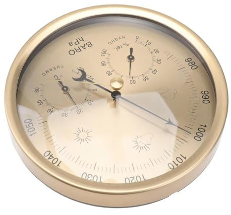 Barometro, barometro per esterni, barometro, termometro, igrometro, stazione meteo analogica da 13 cm, barometro da parete, barometro 3 in 1, per parete di casa, barca da pesca, decorazione da parete