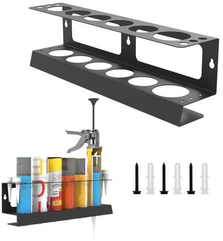 Van Racking, Silicone Tube Storage Holder, Wall Mounted Manual Caulking g-un Holder, Metal Storage Rack for Workshop, Shop, Garage, Sealant Organizer
