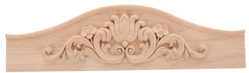 ORFOFE Applique in Legno Intagliato per Mobili Armadi Applique Decorative in Legno Massello 29x8 Cm Classiche per Decorazione Artigianale e Personalizzazione di Mobili e Guardaroba