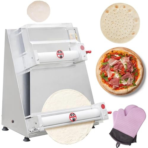 Pizza Dough Roller Sheeter, Automatic Pizza Press Making Machine Pasta Maker, Max 12/15 inch, Commercial Pizza Dough Roller, Dough Sheeter Machine for Home, 5-second Forming(12inch)