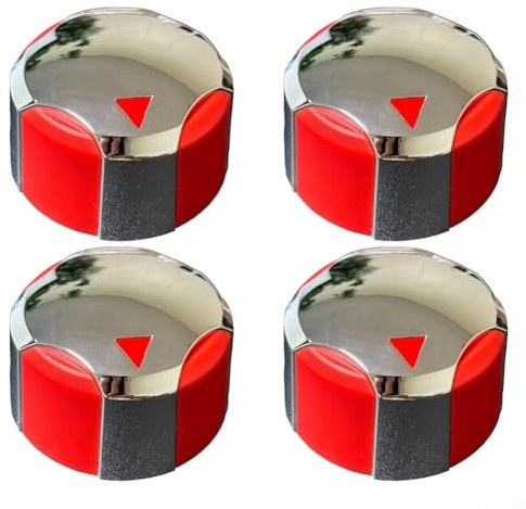 Galvanisierte Knöpfe für Grills und Herde, einfaches Upgrade für Ihre Küche, Rot, 6 mm, 4 Stück