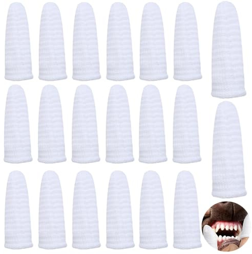 20pcs Spazzolino da Denti per Cani di Gatto,Granmagazz Spazzolino da dito per denti cane piccola taglia, Fibra Tessuto,per Pulizia Dell'animale