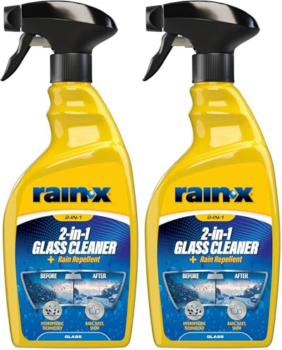 Rain-X 88199500 2in1 Glass Cleaner + Rain Repellent, 500ml (Pack of 2)