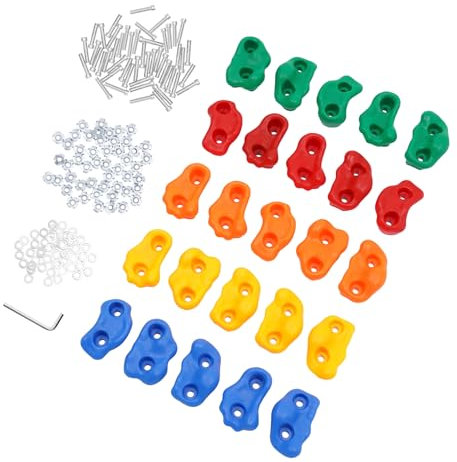 jiumxliu 25PCS Klettergriffe für Kinder Mehrfarbig Klettergriffe Kinder Klettersteine Kinder Outdoor Kletterwand Griffe bis 100kg Indoor und Outdoor Geeignet
