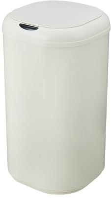TrailBlaze Motion Sensor Trash Can, 8 Gal / 30L Smart Stainless Steel Garbage Can with Lid, Touchless Automatic Cylindrical Waste Bin for Bathroom, Living Room, Home Office, Beige