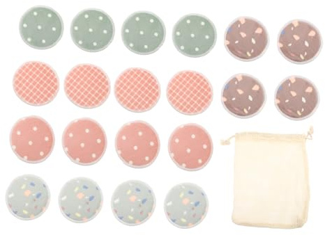 IMIKEYA Bamboo Makeup Remover Pads 21pcs 8cm Reusable Eco-friendly Makeup Removal Pads Soft Washable Cosmetic Remover for Daily Facial Cleansing with Storage Bag