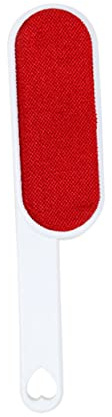 PACKOVE Cepillo Electrostático De Doble Cara Con Mango Para Eliminar Pelusas Pelo y Polvo De Sofá Ropa y Alfombra Diseño Ergonómico Para Zurdos y Diestros Blanco y Rojo