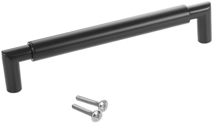 SOTECH Möbelgriff E9 BA 160 mm Edelstahl schwarz matt | Küchengriff Ø 16 mm mit Sockeln aus Metall
