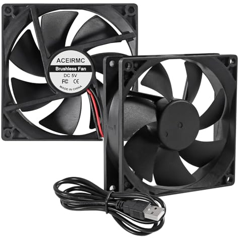 Lot de 2 ventilateurs d'ordinateur 9225 92 mm x 92 mm x 25 mm 2 broches DC 12 V 2 broches haute vitesse pour imprimante 3D, boîtier d'ordinateur, projets de ventilation