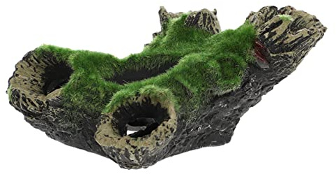 Toddmomy Décoration Aquarium Grotte sous Résine avec Mousse Cachette Naturelle pour Poissons Eau Douce Ornement Paysage Réaliste pour Bassin