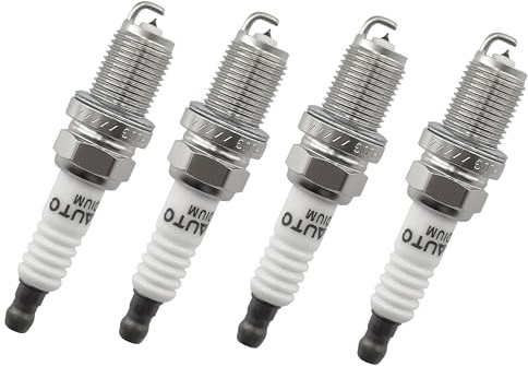 PEIUOK Spark Plug Set 4 PCS Sparkplug Iridium Compatible with Toyota Corolla CITROËN C2 C3 Fiat Ford Escort Fiesta Honda Hyundai Kia Land Rover Peugeot VOLVO Mazda Nissan Renault Seat 01020002QT