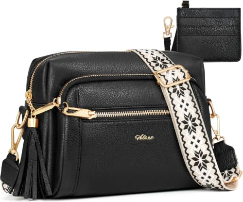 HILAEX Umhängetasche Damen Anti Diebstahl, Handtasche Damen Mittelgroß | mit 4 Fächern, mit Verstellbar Abnehmbar Breiter Gurt