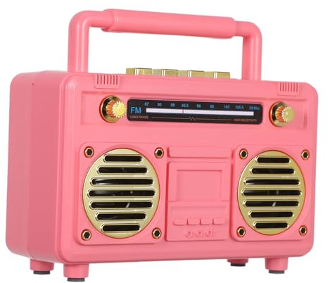TEHAUX Mini-subwoofer Im Vintage-Stil Tragbarer Kabelloser Lautsprecher Kleiner Retro-Radio-Lautsprecher Für Küche Schreibtisch Schlafzimmer Büro Partys Und Outdoor-veranstaltungen