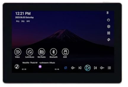 Puthernm 7 Pollici Android 11 Smart Home Pannello Musicale di Sottofondo Suono Stereo WiFi Bluetooth Audio (A)