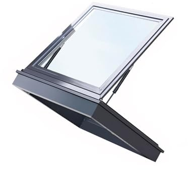 Aluminium-Dachluke mit Glas-Dachfenster, wasserdicht, Dachbodenlüftung, Außendachdeckel für Wintergarten, langlebiges Kellerfenster, ideal für Renovierung zu Hause.