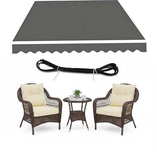 Tela de Repuesto para Toldo, Lona Recambio para Toldo Jardín Patio Terraza Balcón Exterior, Vela De Sombra Recambio De Tela Lona Toldo De Lona Cubierta del Toldo Impermeable(Gris,200x150cm)