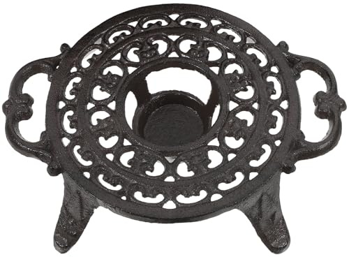 GATHINESS Scalda Teiera in Ghisa con Supporto a Tre Gambe, Scaldavivande per Tè, Caffè e Latte, Sottobicchieri da Tavolo Resistenti, per Casa e Ufficio, Base Scalda Candela Decorativa