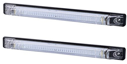 BUL BARS 2 x LANGE LED Weiß Begrenzungsleuchte Seitenleuchte 12V 24V mit E-Prüfzeichen Positionsleuchte Auto LKW PKW KFZ Lampe Leuchte Licht Front Universal