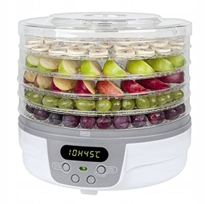 Teesa TSA3031 Sèche-linge avec écran LCD pour champignons, légumes et fruits, blanc, transparent