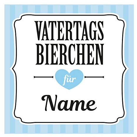 Herz & Heim® Flaschenetikett mit Namen - Vatertagsbierchen für - selbstklebend für Bierflaschen zum Vatertag 24 Stück
