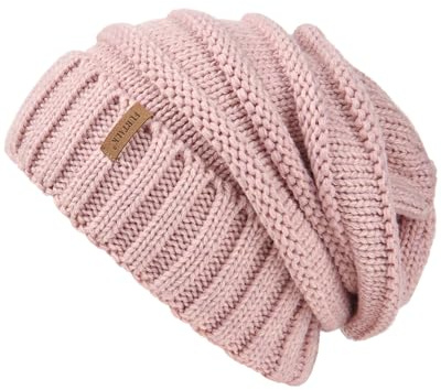 FURTALK Strickmütze Damen Slouch Beanie Mütze Street Style Grobstrick Wintermützen Klassische Weiche Beanie Winter