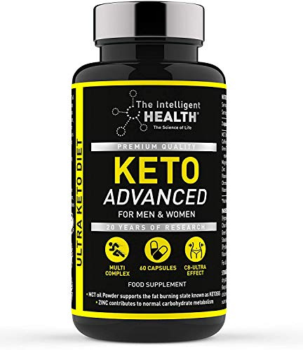 The Intelligent Health Keto Advanced - Keto Diet Capsules with Electrolytes - C8 MCT Oil Food Supplement - Green Tea Extract for Men & Women - 60 Capsules