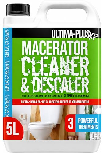 Ultima-Plus XP Toilet Macerator Cleaner and Descaler - Deeply Cleans Toilet Macerators and Removes Limescale - Compatible With All Saniflo Pump Units, Toilets & Urinals (5 Litres)