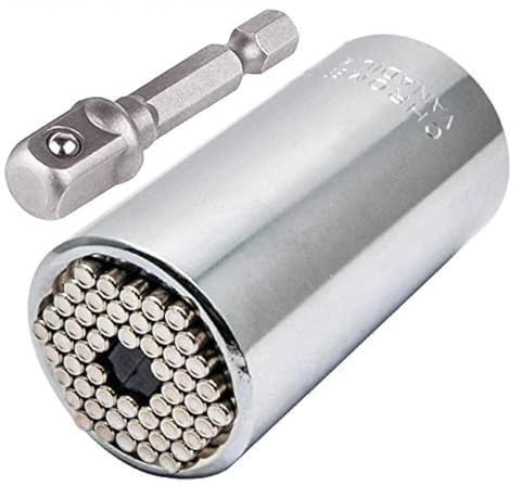 MACHSWON Silver High Steel Universal Adapter Socket Wrench Set (11-32mm) 1/2 Inch Multi-Function Socket Hand Repair Tools for Power Drill, Car Industrial Repair