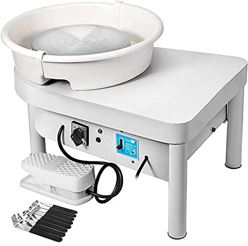 VEVOR Töpferscheibe Elektrisch 25cm Töpferscheibe Formmaschine 280W Electric Pottery Wheel Ceramic Machine Keramik Radmaschine DIY mit Fußpedal Herausnehmbarer Schale für Keramikarbeiten Kunsthandwerk