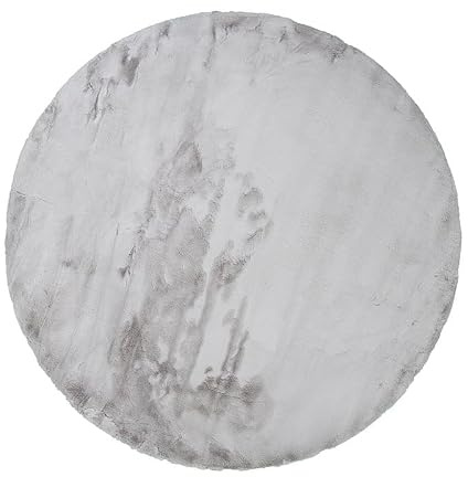 FRAAI | Home & Living Hochflor Teppich Rund - Comfy Supreme Grau - Ø 80 cm | Shaggy, Einfarbig - Ländlich, Modern, Skandinavisch - Wohnzimmer, Esszimmer, Schlafzimmer - Fellteppich