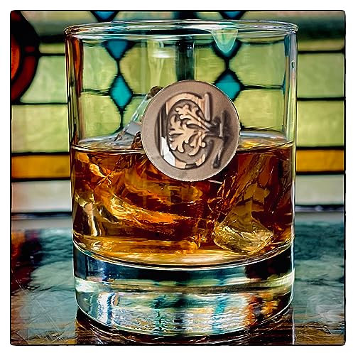 KolbergGlas - Vasos de whisky grabados con su elegante monograma de deseos. Regalo para hombres para cumpleaños o Navidad (C)