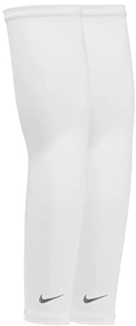 Nike Dri-Fit UV Solar Arm Sleeves - 1 Pair - Unisex - Adult (White, Adult S/M)