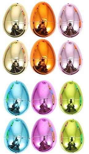 Wudaizhi Huevos De Pascua Más Rellenos 12 Piezas Coloridas Huevos De Pascua De Plástico Brillante Y Válidos