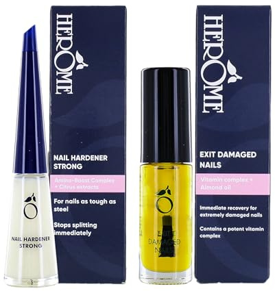 Herome Combi-Pack Ende Extrem Beschädigte Nägel Nagelpflege Nagelöl & Nagelhärter Stark (Exit Damaged Nails & Nail Hardener Strong) - 7+10ml