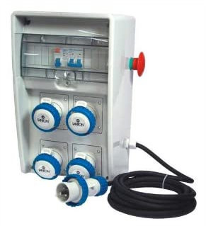 PEB Quadro Elettrico IP65 250x403x177 mm, 4 Prese 16A, Metallo, Monofase