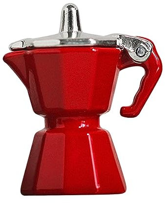 Puppenhaus Miniatur Mini Kaffeekessel Simulation Puppenhaus Küchenzubehör Partygeschenke Lebendige Verzierung Topf Modell Spielzeug Geschenke Im Maßst, Rot
