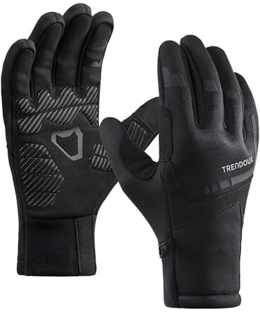 Guantes Mujer Invierno, Guantes Moto Invierno Hombre, Guantes Termicos Hombre con Pantalla Táctil para Ciclismo Moto Running Ski Snowboard Trabajo al Aire Libre Antideslizante Conducir - Negro S