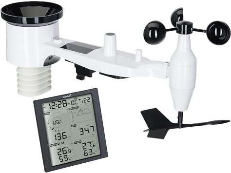 Levenhuk Wezzer PRO LP310 Estación Meteorológica Digital con Reloj, Calendario, Termómetro, Barómetro, Higrómetro, Anemómetro, Pluviómetro, Punto de Rocío, Índice de Calor y Wifi