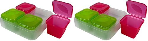 Snips 033060 CONTENTORI Monodose CONGELA SUGHI E AROMI-Set 4 Pezzi da 100 ml, Verde E Rosso, 4 unità (Confezione da 2)