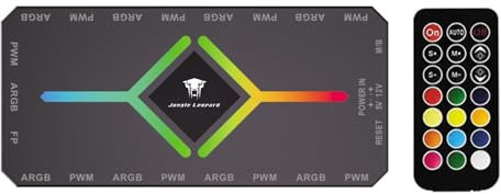 TZMRIT 2-in-1 ARGB PWM Fan Hub mit Controller,9 x 4 Pin PWM Fan Connectors,9 x 5V 3PIN ARGB Ports,Magnetische Basis und SATA Power 18 Port,RGB Hub mit einstellbarer Geschwindigkeit