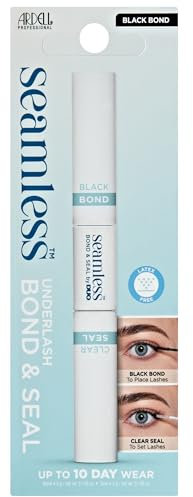 Ardell Seamless Underlash Bond & Seal, Long-Lasting Lash Glue for Eyelash Extensions, Lasts Up to 10 Days, Professional Eyelash Glue, Latex-Free Lash Adhesive, Black Bond & Clear Seal, 4.5g & 4.2g