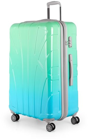suitline - Großer Hartschalen-Koffer Koffer Trolley Rollkoffer XL Reisekoffer, 76 cm, ca. 96-110 Liter, TSA, Hartschale, glänzend, Northern Lights