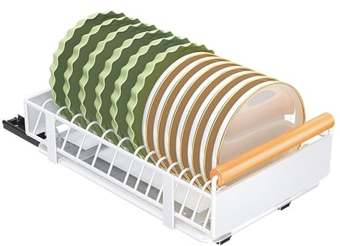 CUSROS Bandeja de drenaje extraíble, organizador de cocina, multifuncional, almacenamiento de platos con cajón deslizante, resistente, gran capacidad, desmontable B