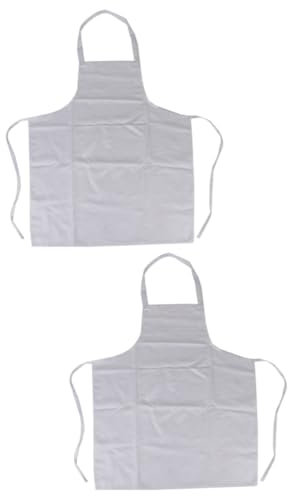 Alipis 2stücke -neck Kochschürze Weiß Ärmellos Mit Zwei Praktischen Taschen Aus Strapazierfähigem Für Küche Und Restaurant Unisex Design