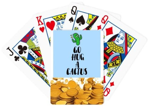 no/no Go Hug A Cactus Jeu de cartes de poker doré Art déco